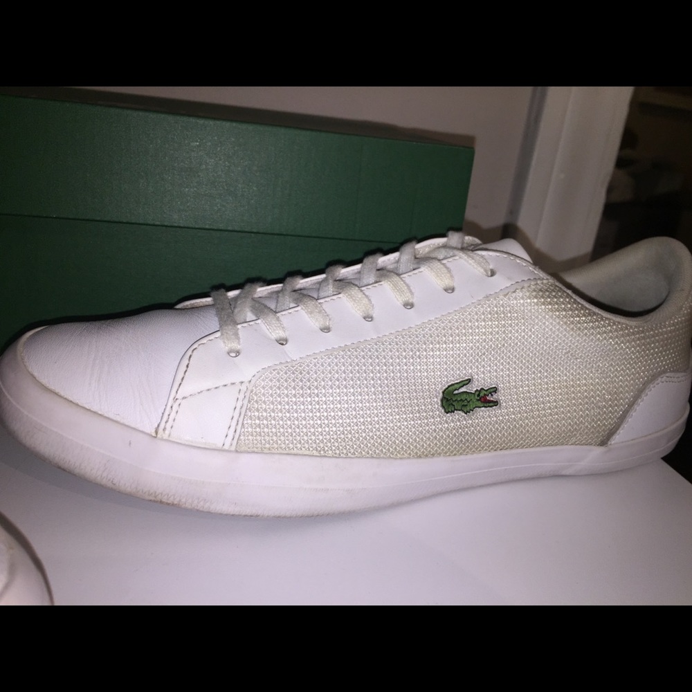 White Lacoste sneakers